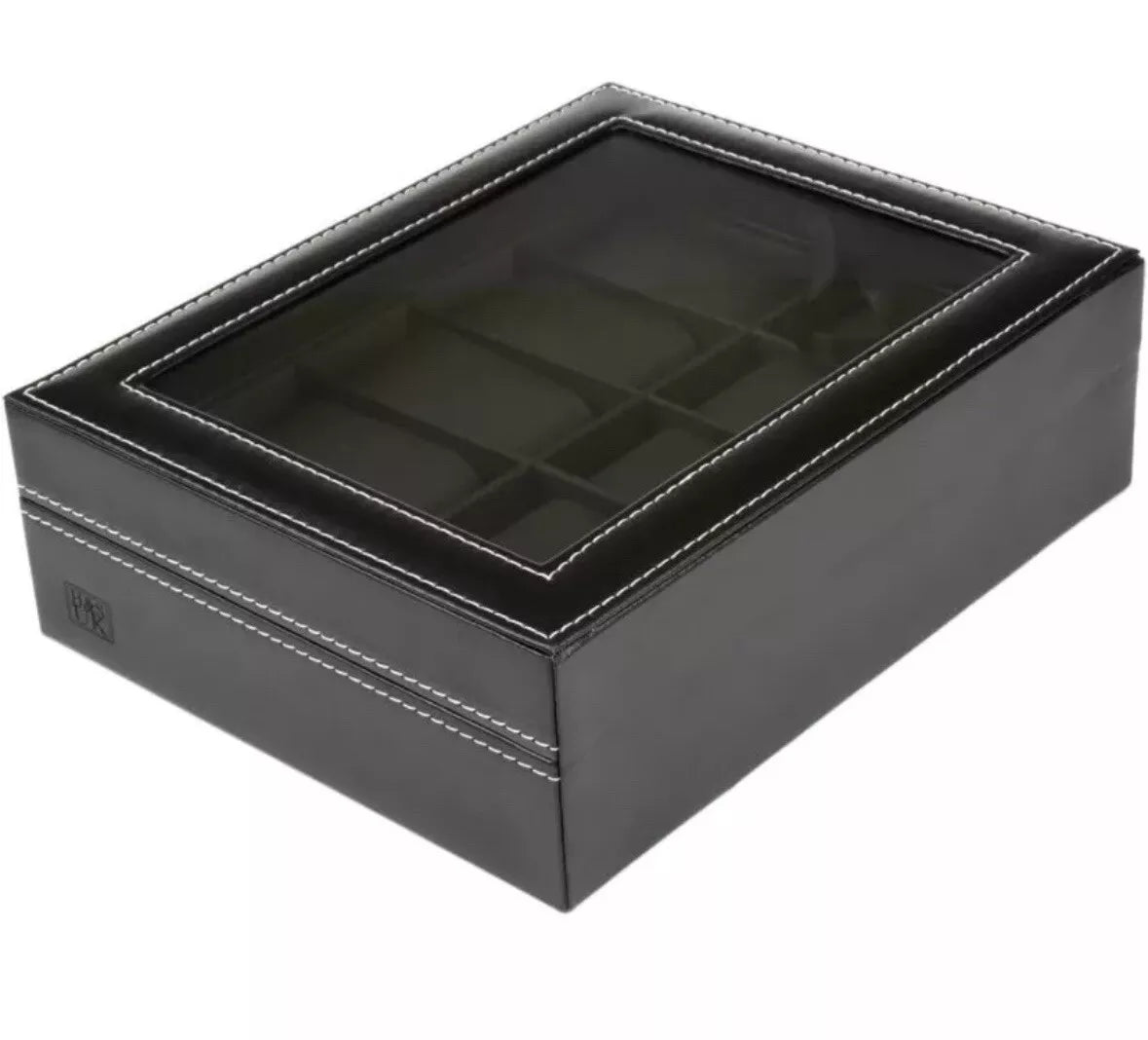 H&S. Uhrenbox für Damen & Herren - Schmuck- Uhrenhalter mit Glasdeckel & Samtauskleidung